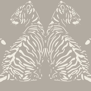JUMBO // baby tiger - cloudy silver_ creamy white - nursery 