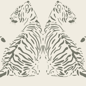 JUMBO // baby tiger - creamy white_ limed ash green - nursery 