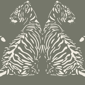 JUMBO // baby tiger - creamy white_ limed ash green 02 - nursery 