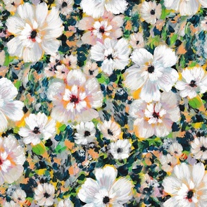 Painted floral White summer flowers