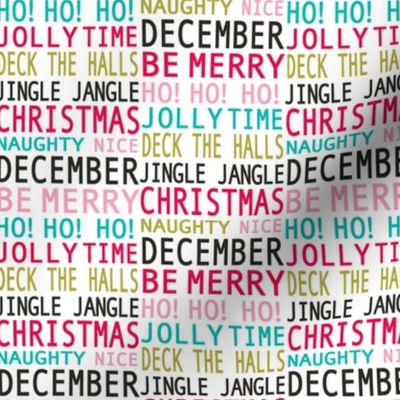 Christmas Merriment - Typography White Multi Small