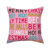 Christmas Merriment - Typography Pink Multi Large