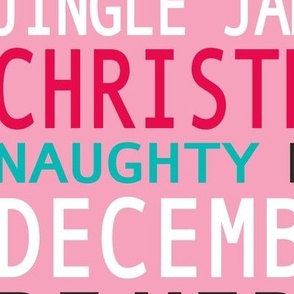 Christmas Merriment - Typography Pink Multi Large