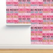 Christmas Merriment - Typography Pink Multi Regular