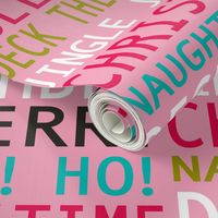 Christmas Merriment - Typography Pink Multi Regular