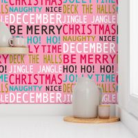 Christmas Merriment - Typography Pink Multi Regular