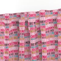 Christmas Merriment - Typography Pink Multi Small