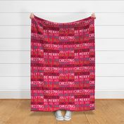 Christmas Merriment - Typography Fuchsia Pink Multi Large