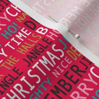 Christmas Merriment - Typography Fuchsia Pink Multi Small