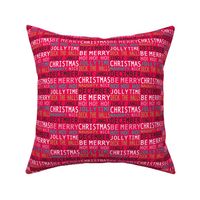 Christmas Merriment - Typography Fuchsia Pink Multi Small
