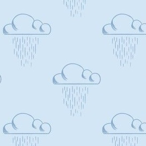 (XS) Gloomy Rain Weather Clouds in Light Blue