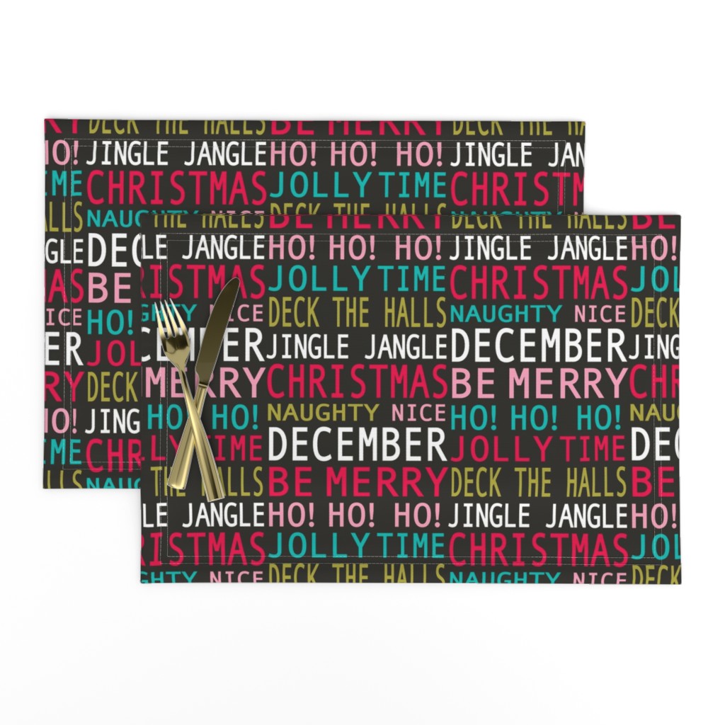 Christmas Merriment - Typography Black Multi Regular