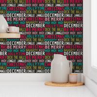 Christmas Merriment - Typography Black Multi Small