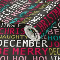 Christmas Merriment - Typography Black Multi Small