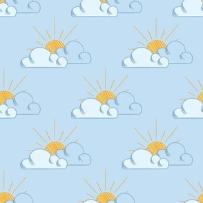 Partly Cloudy Sunny Weather in Dark Blue