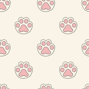 Cat Paw Print in White
