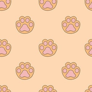{XS) Cat Paw Print in Orange
