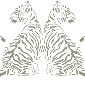 JUMBO // baby tiger - leaflet green_ pure white - nursery 