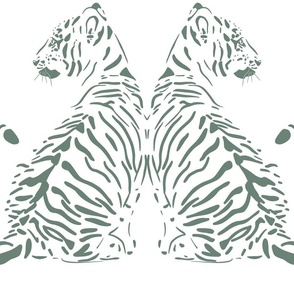JUMBO // baby tiger - juniper green_ pure white - nursery 