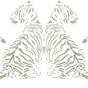 JUMBO // baby tiger - light sage green_ pure white - nursery 