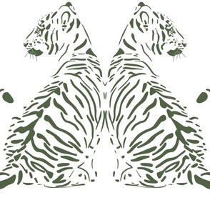 JUMBO // baby tiger - olivetone green_ pure white- nursery 