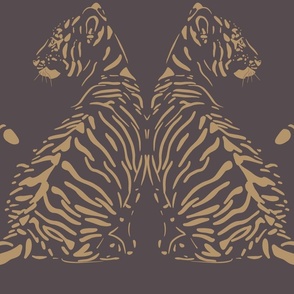 JUMBO // baby tiger - lion gold_ purple brown - nursery 