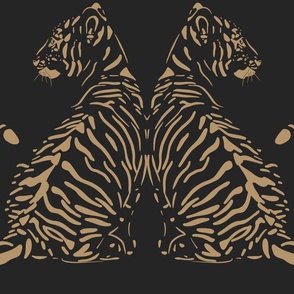 JUMBO // baby tiger - lion gold_ raisin black - nursery 