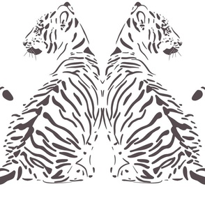JUMBO // baby tiger - pure white_ purple brown - nursery 
