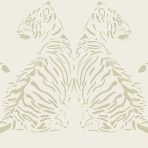 JUMBO // baby tiger - pure white_ thistle green - nursery 
