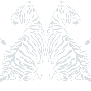 JUMBO // baby tiger - pure white_ silent ripple blue - nursery 