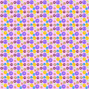 Dots With Eyes Pink BG
