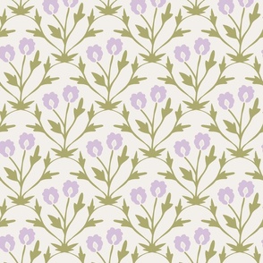 Winnie purple floral trellis