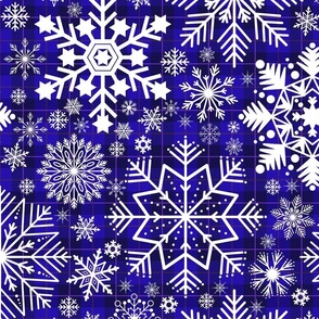 Snowflakes Design on Tartan Background 5