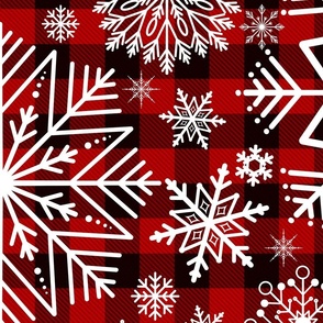 Snowflakes Design on Tartan Background 4