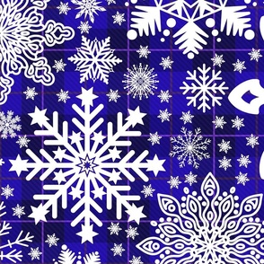 Snowflakes Design on Tartan Background 6