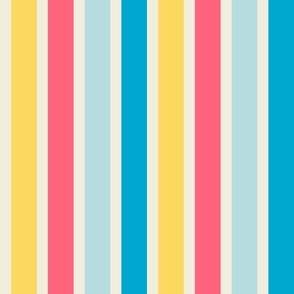 Spaced Vertical Stripes - Multi // medium print // Multicolored