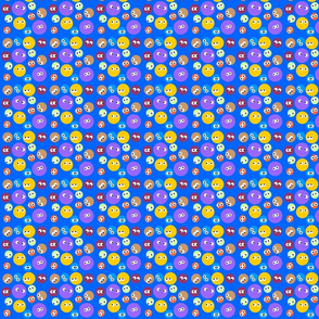 Polka Dots with eyes blue bg