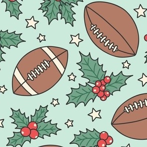Football & Holly on Green (Large Scale)