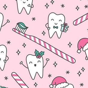 Christmas Teeth on Pink (Large Scale)