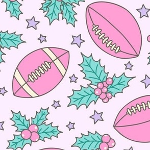 Football & Holly in Pastels (Large Scale)
