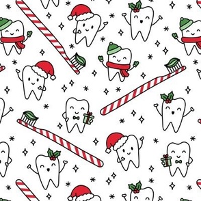Christmas Teeth on White (Medium Scale)