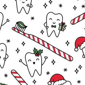 Christmas Teeth on White (Large Scale)