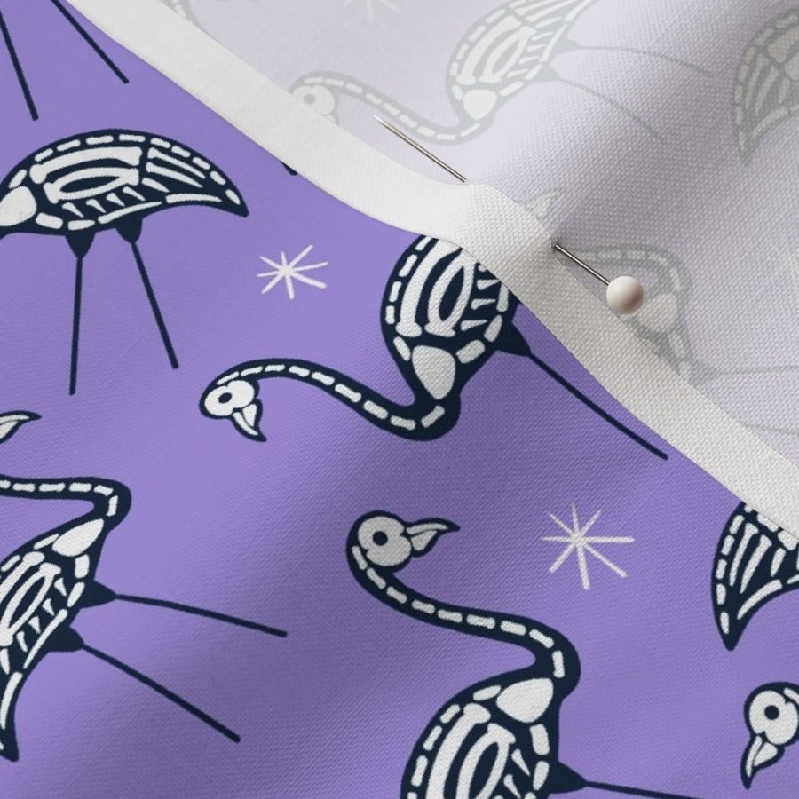 Halloween Flamingo Skeletons - SM Scale - Purple Navy White