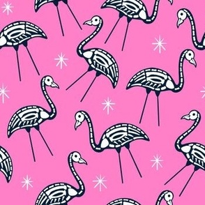 Halloween Flamingo | MED Scale | Hot Pink, Navy, White