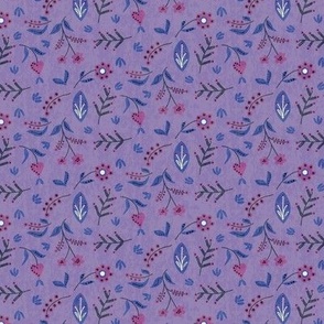 Tribal Birds Blender in Purple and Lilac  Small Scale