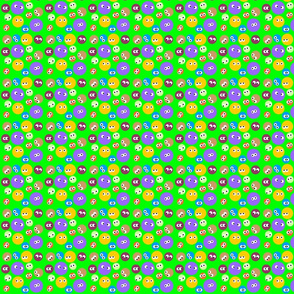 Polka Dots with eyes green bg