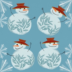 Christmas snowman & snowflake
