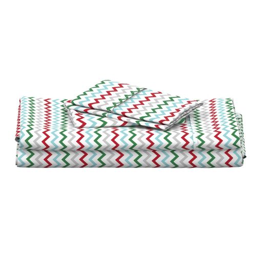 chevron multi two MED red green blue grey - christmas wish collection