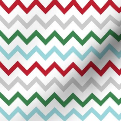 chevron multi two MED red green blue grey - christmas wish collection