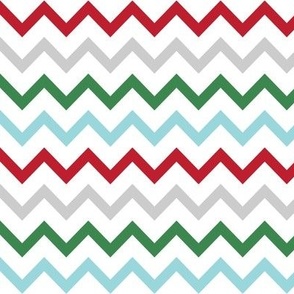 chevron multi two MED red green blue grey - christmas wish collection